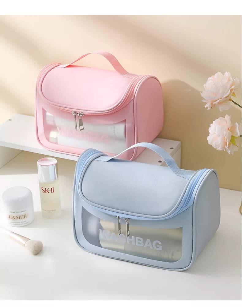 SkyShopy Culture Clear Toiletry Bag, Wash Make Up Bag PVC Waterproof Zippered Cosmetic Bag, Portable Carry Pouch for Women Men (D Shape Multicoloured) SkyShopy Culture Clear Toiletry Bag, Wash Make Up Bag PVC Waterproof Zippered Cosmetic Bag, Portable Carry Pouch for Women Men (D Shape Multicoloured)